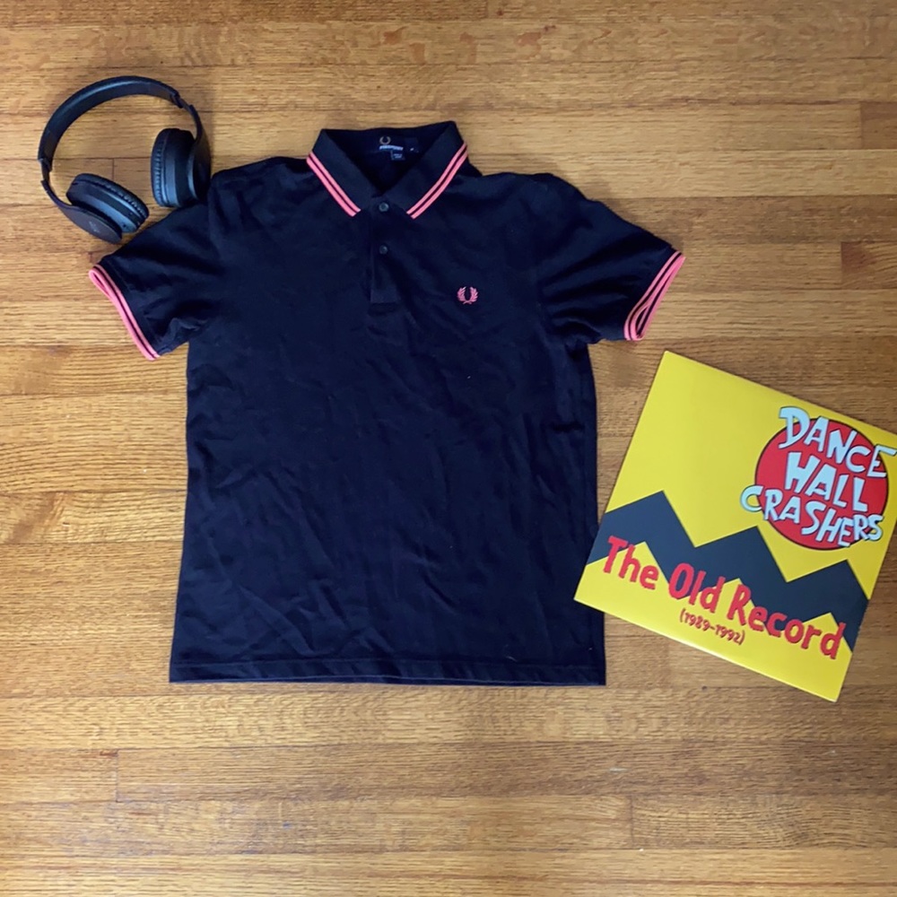 Fred Perry black and pink polo
